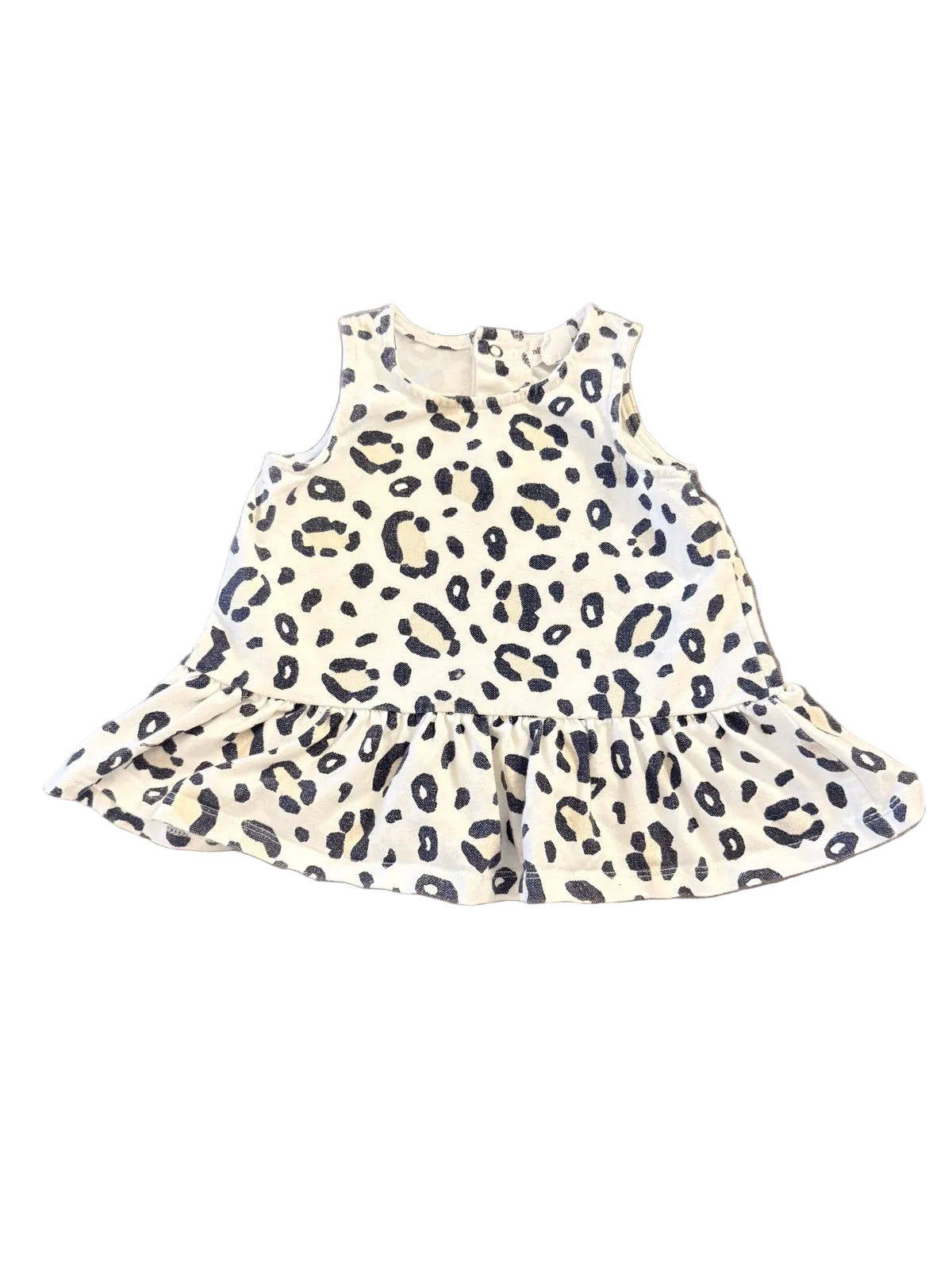Miles Baby Girl Sleeveless Peplum Top Leopard Print 12m