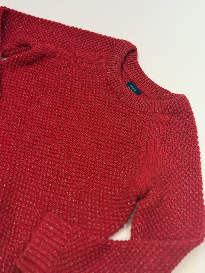 baby Gap Red Metallic Knit Sweater 3T