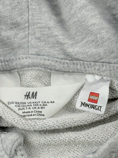 H&M Lego Ninjago Gray Zip Hoodie Size 6-8Y