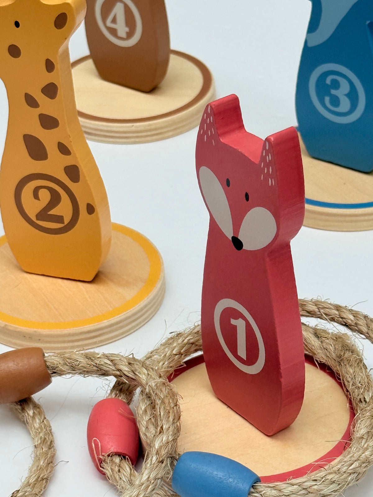 Wooden Animal Ring Toss Game Set