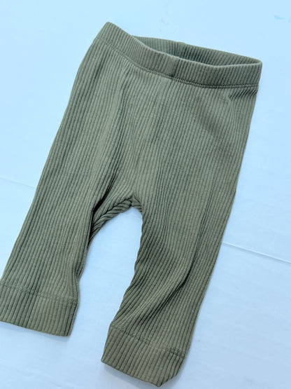 Old Navy Olive Ribbed Leggings 0-3M