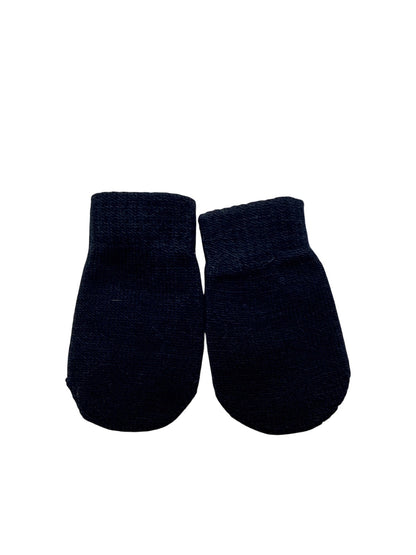 Navy Knit Baby Mittens 0-12m