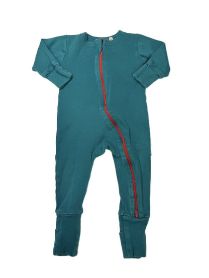 Parade Organics Baby Teal Zip Romper Sleeper 6-12m