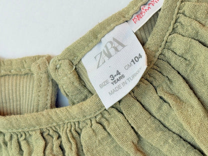 Zara Ruffle Collar Ribbed Top Size 3-4Y