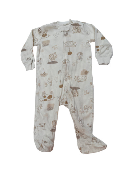 Carter's Farm Animal Print Footed Sleeper 9M