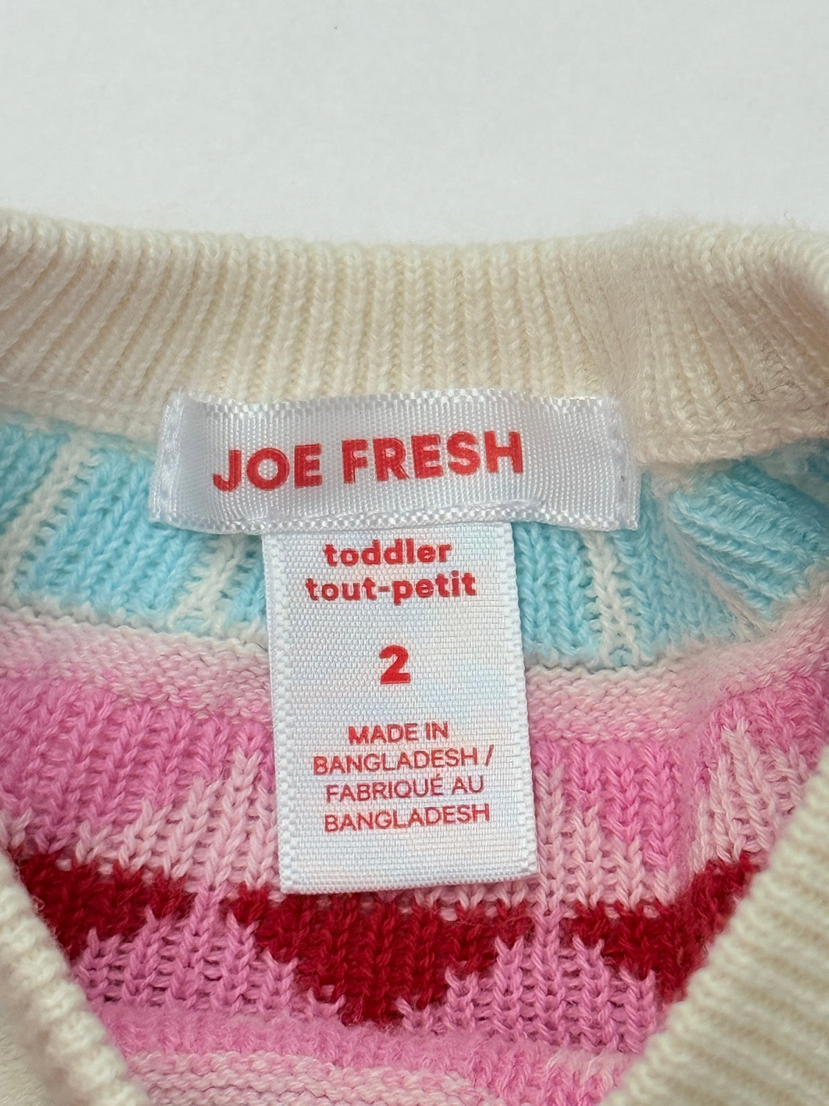 Joe Fresh Fair Isle Heart Sweater Size 2T