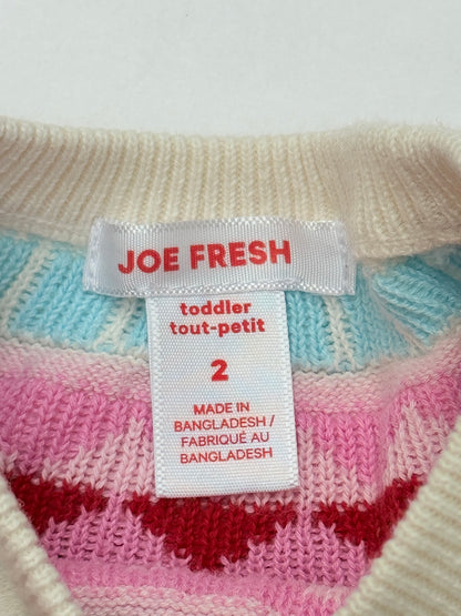 Joe Fresh Fair Isle Heart Sweater Size 2T