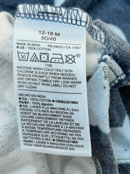 Old Navy Cloud Print Henley Bodysuit 12-18M