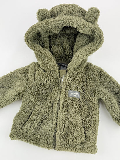 Eddie Bauer Olive Sherpa Bear Ear Jacket 0/3M