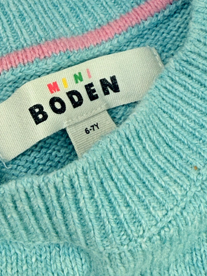 Mini Boden Cat Knit Sweater 6-7Y