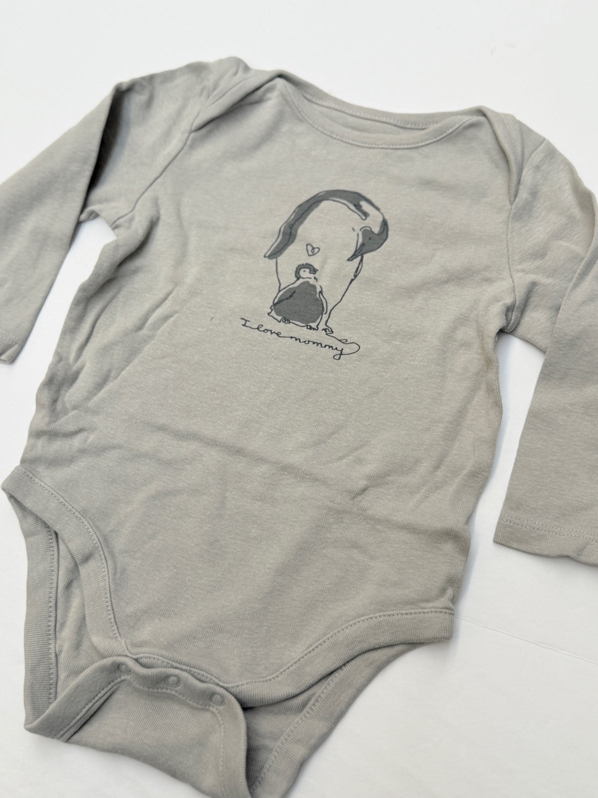 Baby Gap I Love Mommy Penguin Bodysuit 6-12M