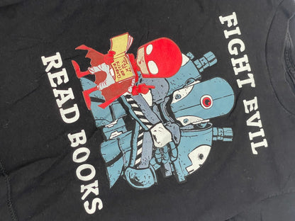 Out of Print Fight Evil Read Books T-Shirt Size 4