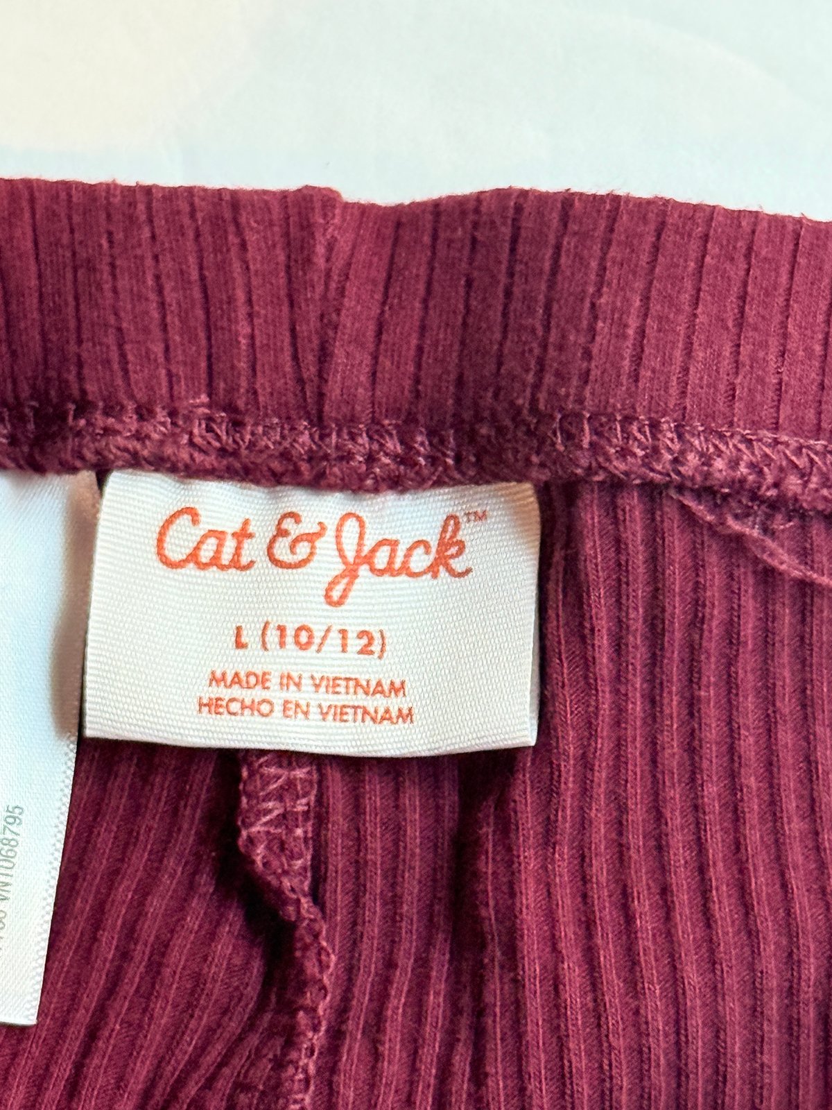 Cat & Jack Burgundy Ribbed Leggings Size 10/12