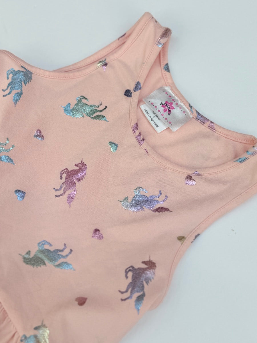 Arline's Pink Unicorn Dress Size 6