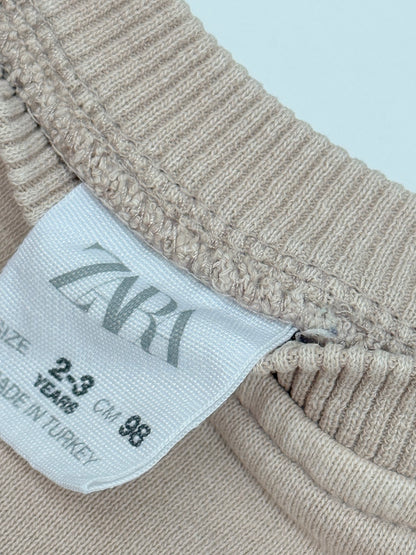 Zara Beige Crewneck Sweatshirt 2-3Y