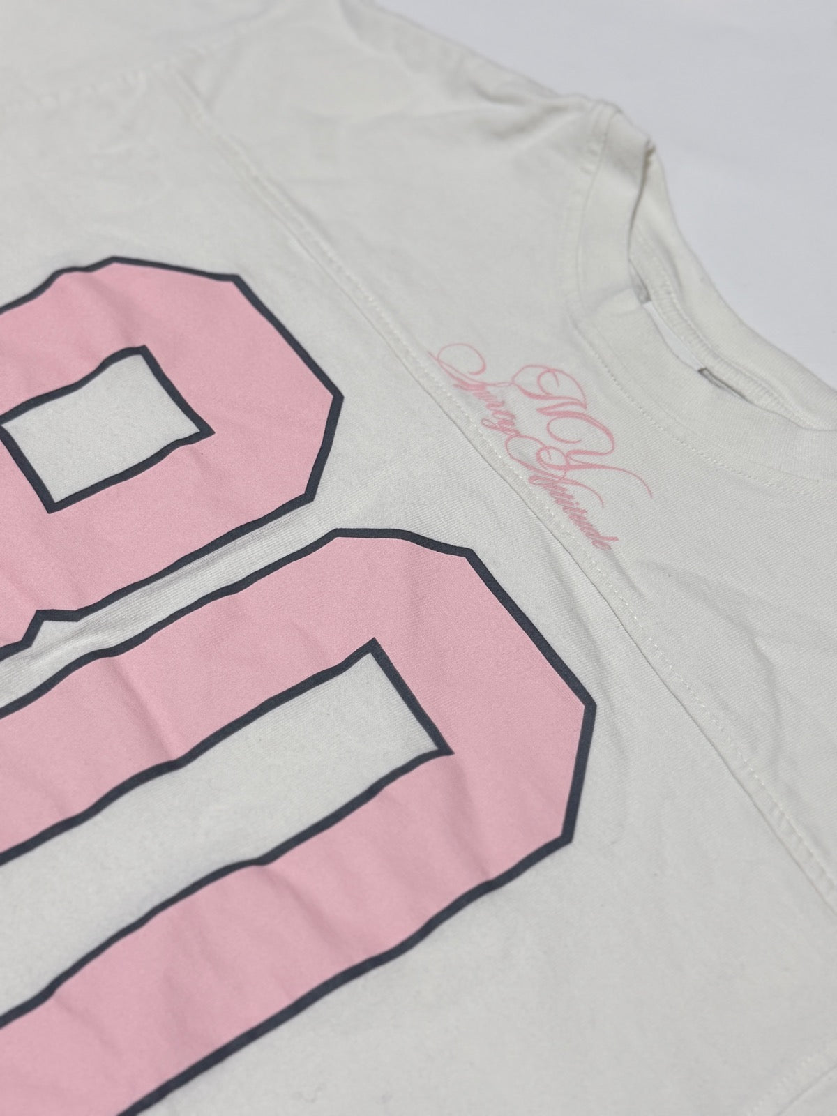 Zara White Pink 80 Jersey T-Shirt 11-12Y