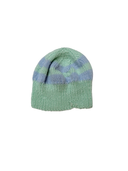 Green Blue Striped Knit Beanie Hat 0-12m