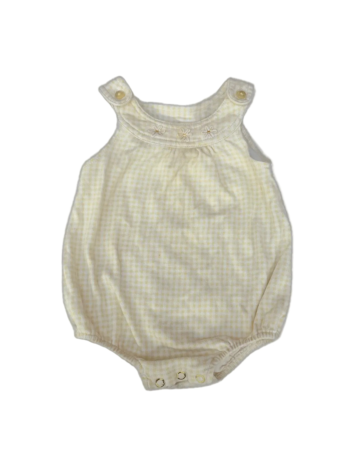 First Impressions Yellow Gingham Romper 3-6M
