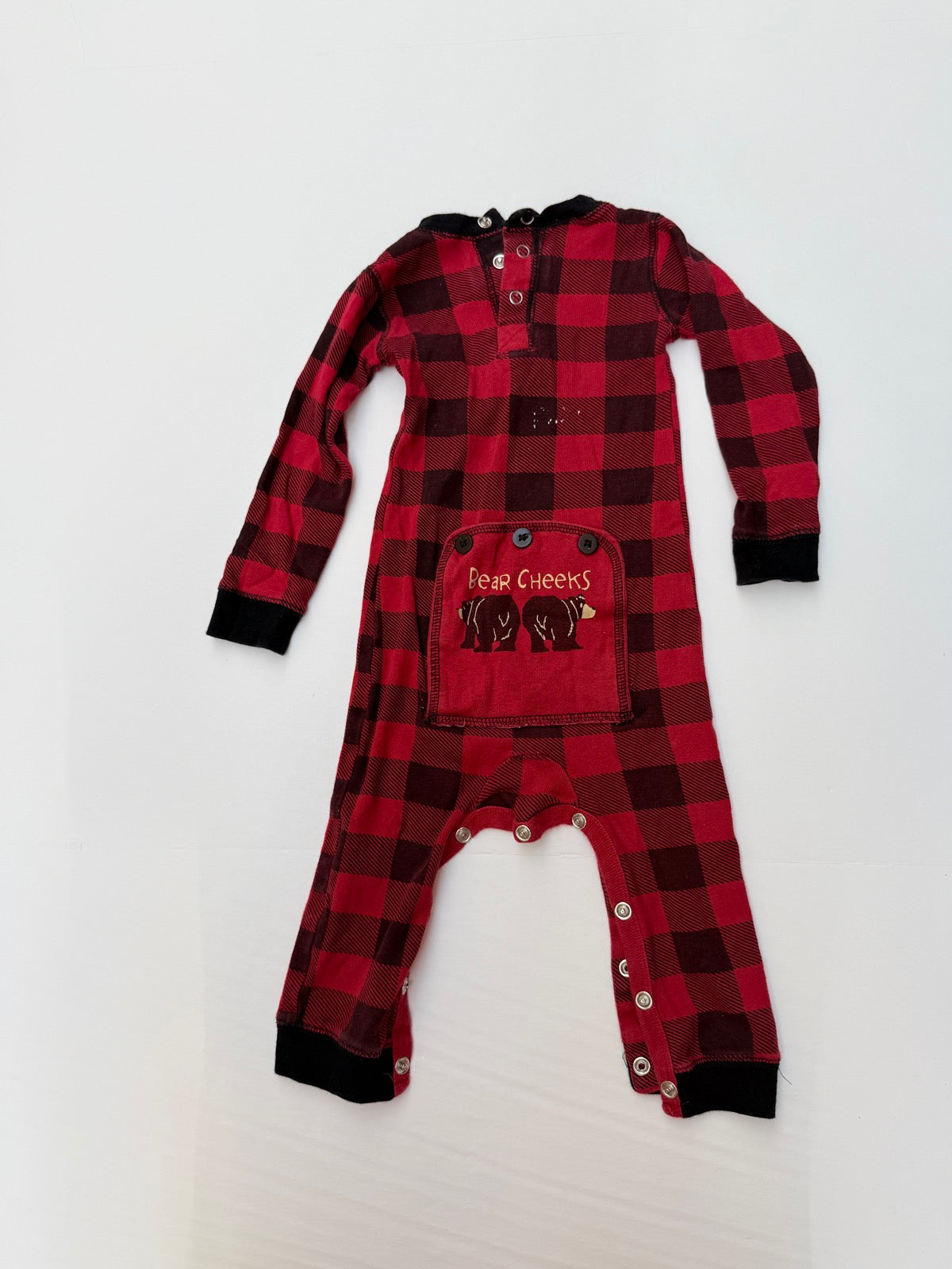 🎄 Flap Jack Buffalo Plaid Bear Cheeks Sleeper 18mo