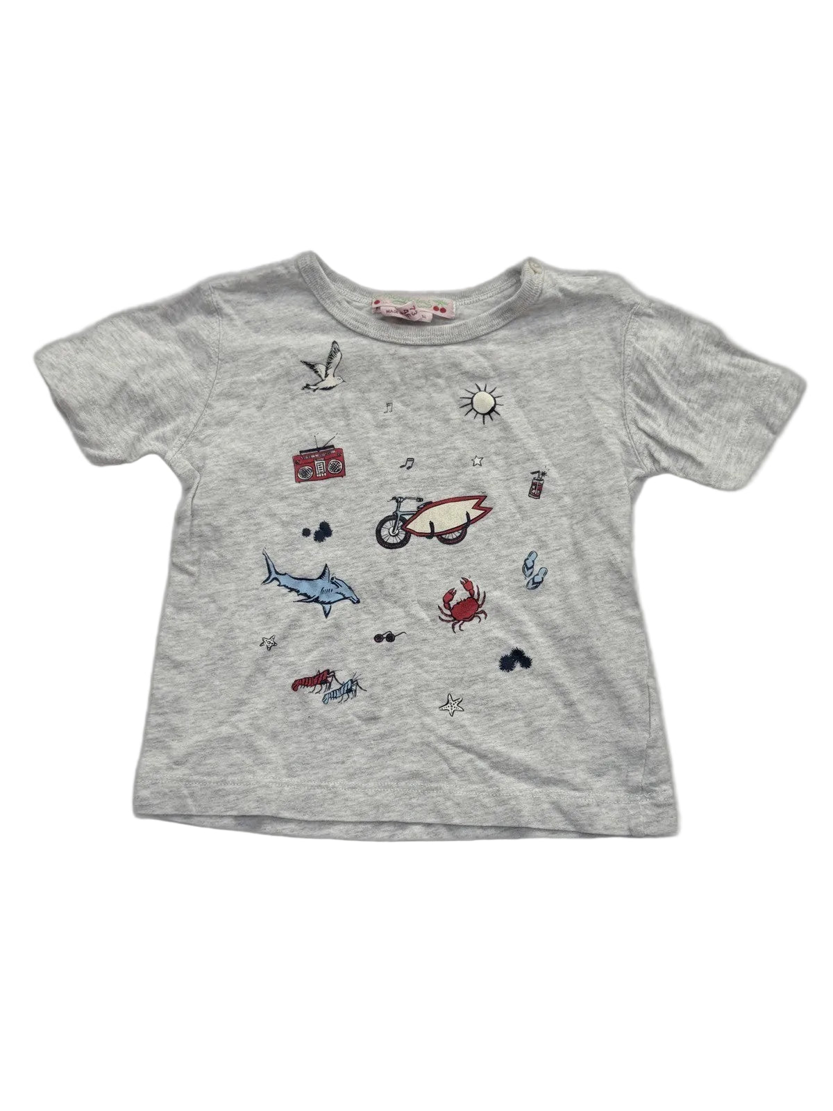 Bonpoint Beach Print T-Shirt 12m