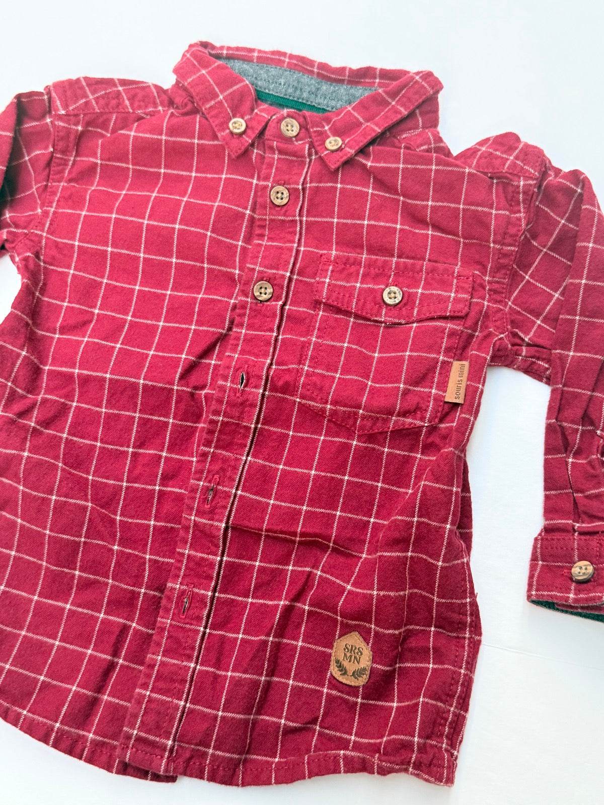Souris Mini Plaid Button-Up Shirt 12-18M