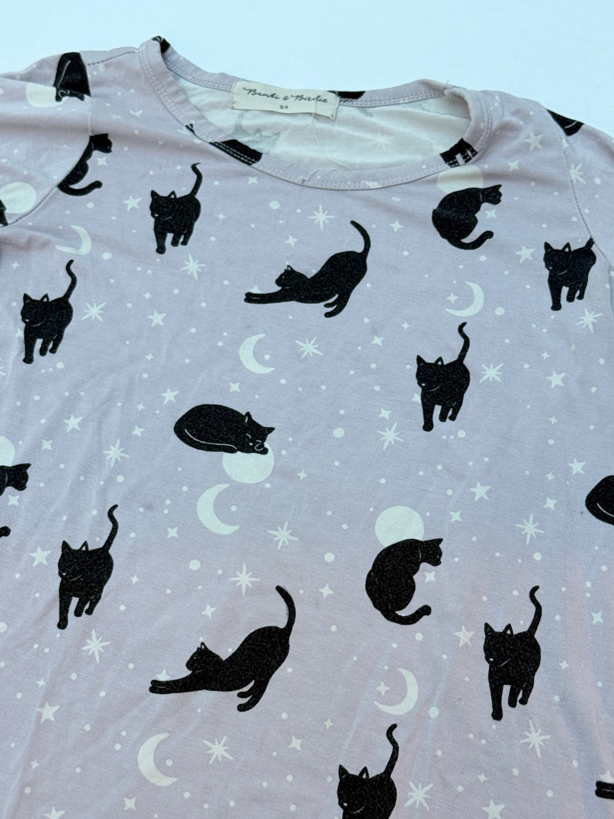 Bambi & Birdie Black Cat Nightgown Size 8/9