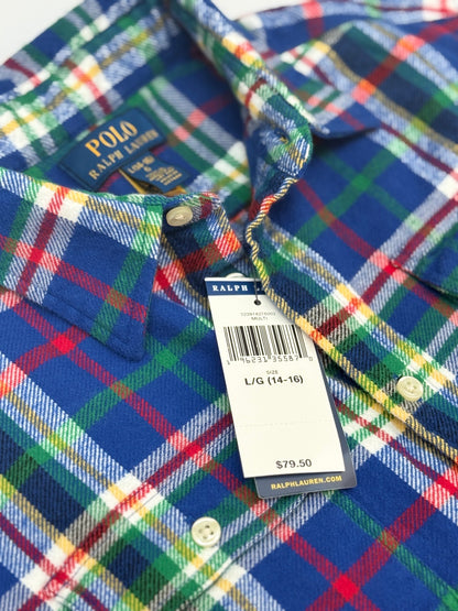 NWT - Polo Ralph Lauren Plaid Flannel Shirt Size 14-16