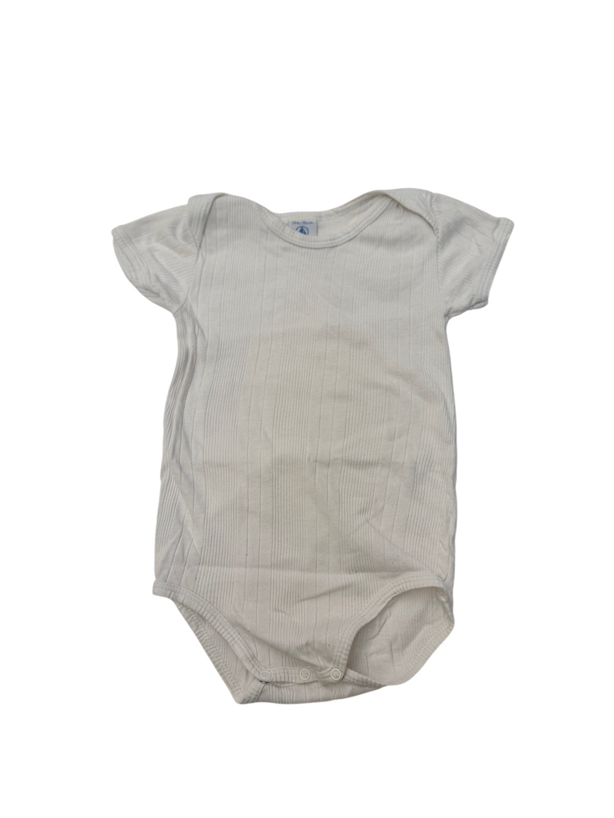 Petit Bateau White Ribbed Bodysuit 24M