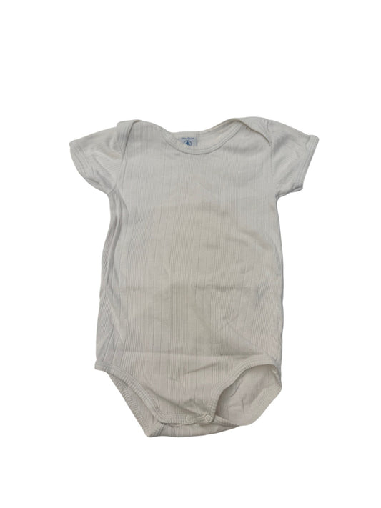 Petit Bateau White Ribbed Bodysuit 24M