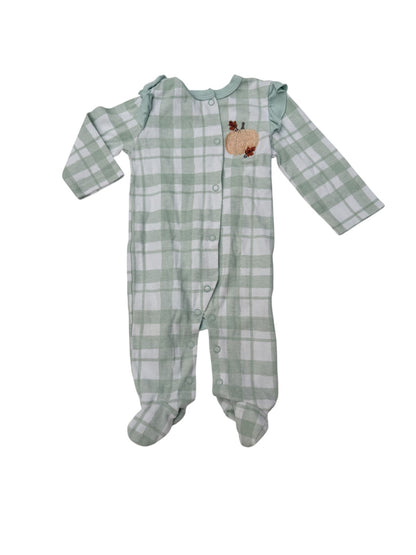 Lila & Jack Plaid Pumpkin Footed Sleeper 6-9M