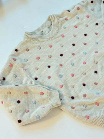H&M Polka Dot Knit Sweater Size 3/4T