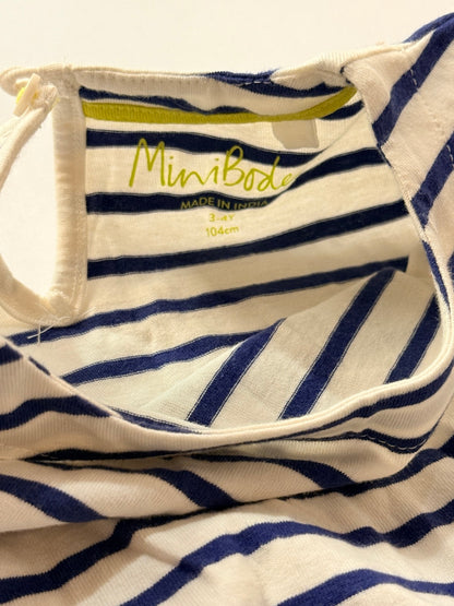 Mini Boden Stripe Floral Dress Size 3-4Y