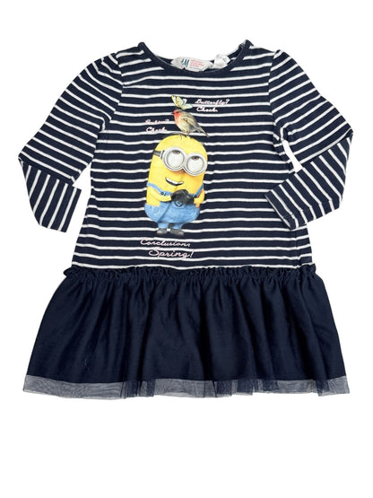 H&M Minions Striped Tulle Dress Size 2T