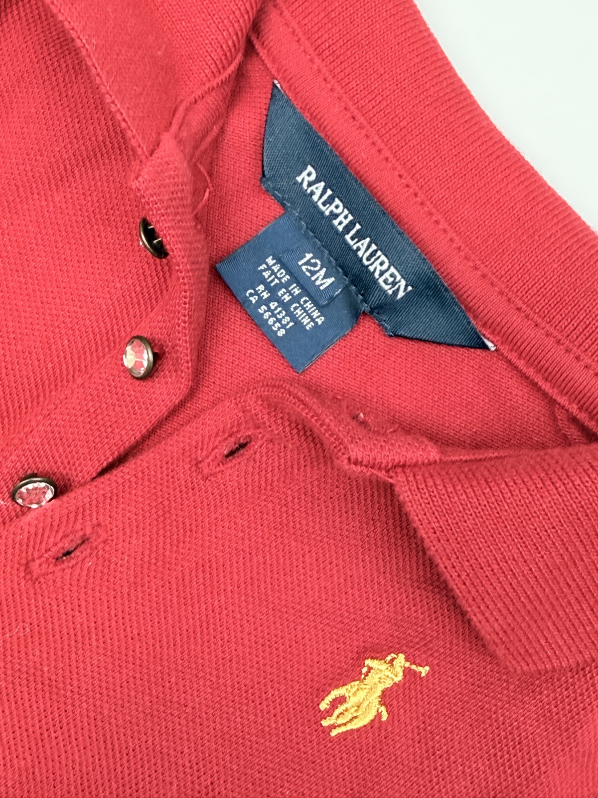 Ralph Lauren Red Polo Dress Set 12M