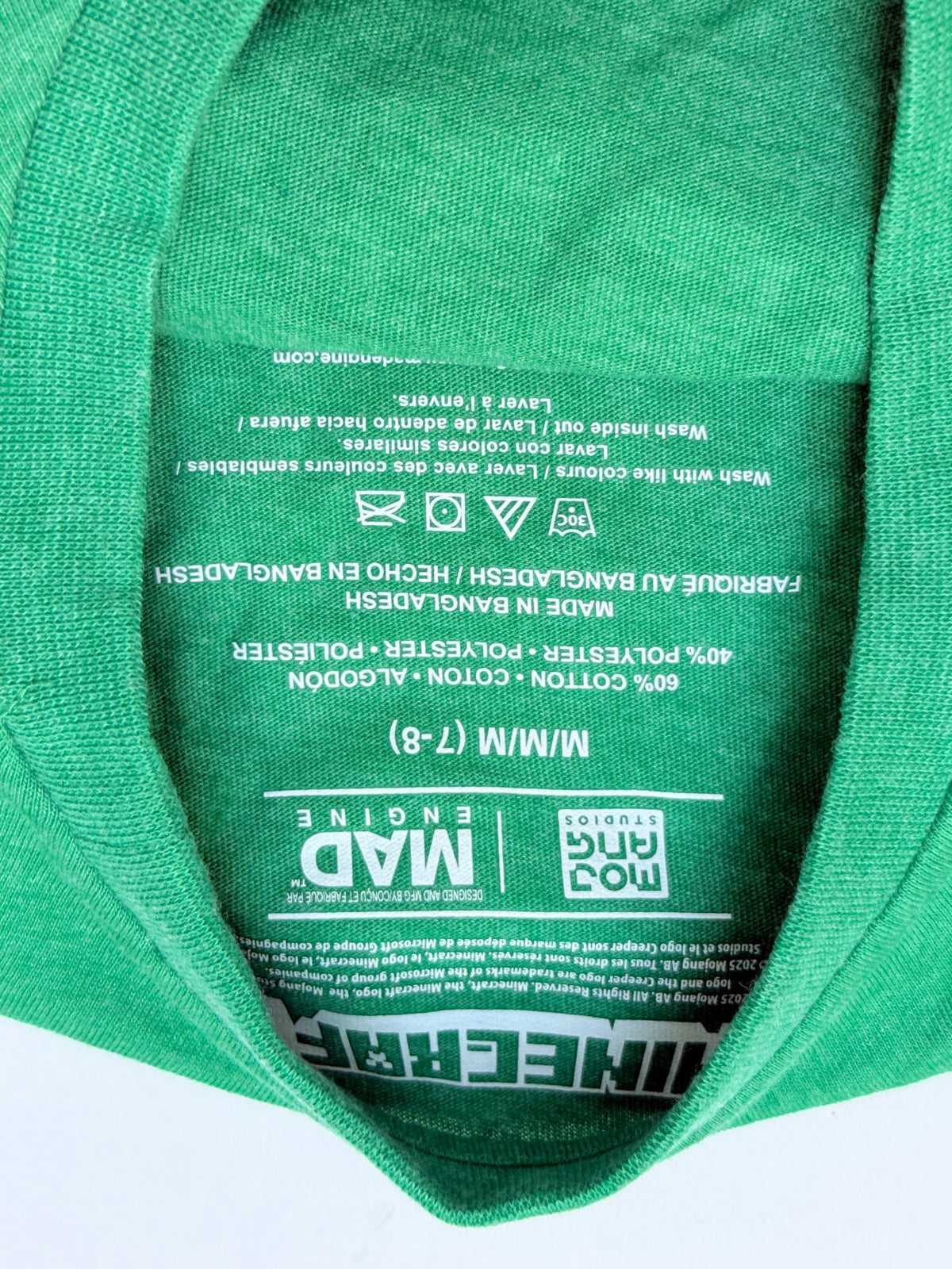 Minecraft Creeper Boom T-Shirt Size 7-8
