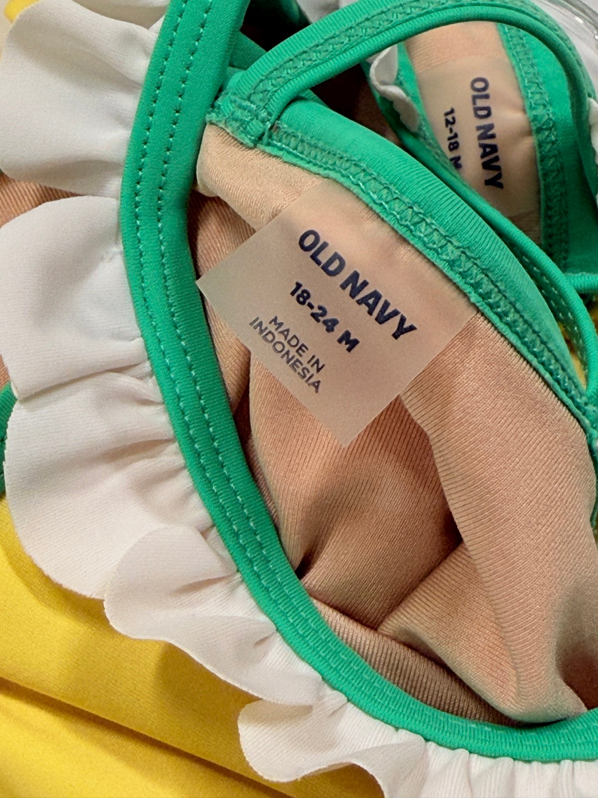 Old Navy Yellow Ruffle One-Piece Swimsuit 18-24M