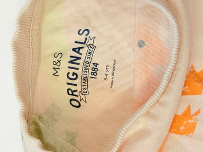 M&S Originals Dinosaur T-Shirt 3-4Y
