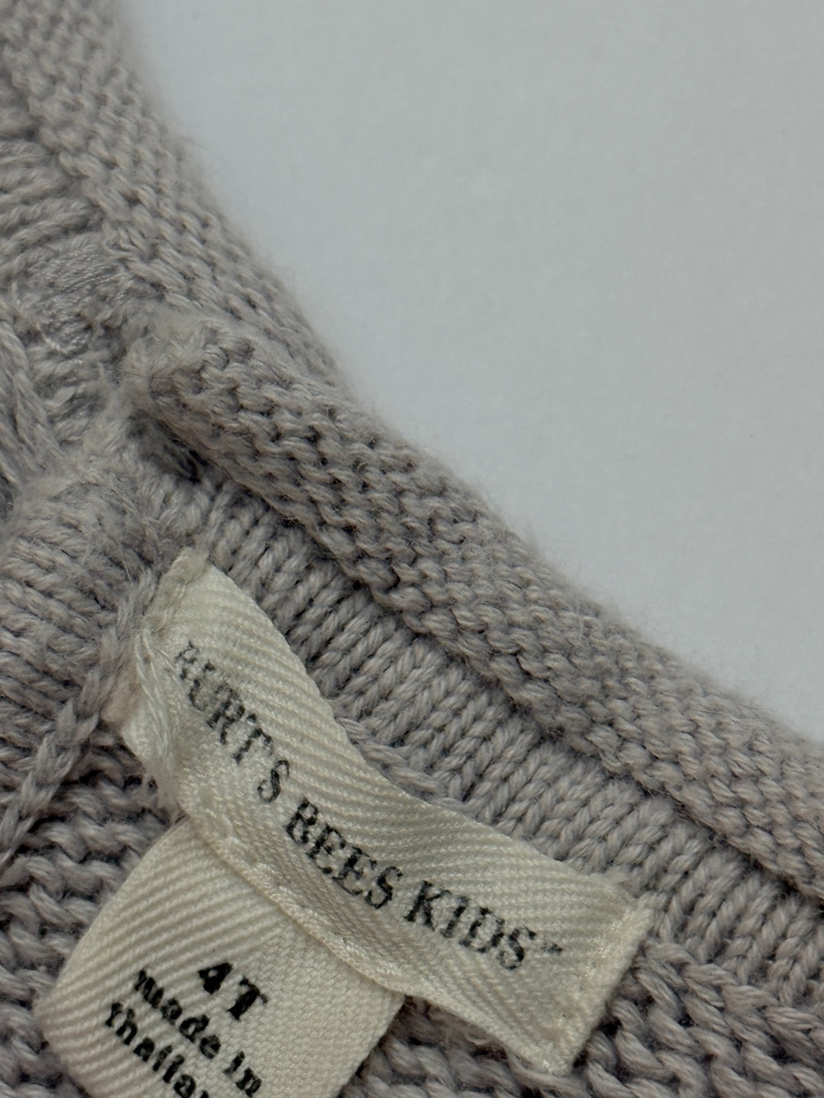 Burt's Bees Kids Gray Knit Sweater 4T