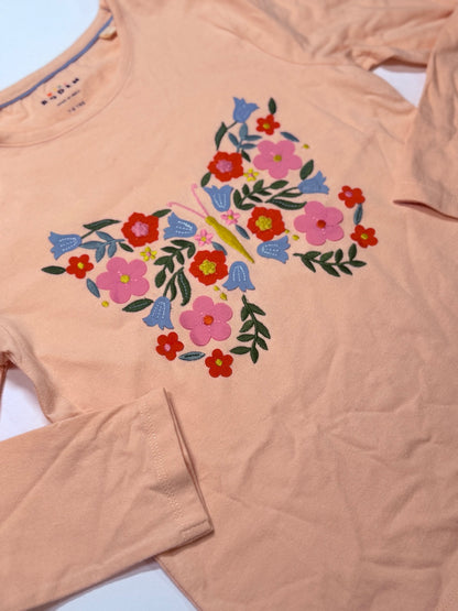Boden Floral Butterfly Long Sleeve Top 7-8y