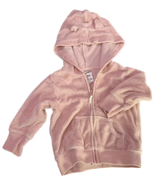 Carter's Pink Velour Hoodie Jacket 6m