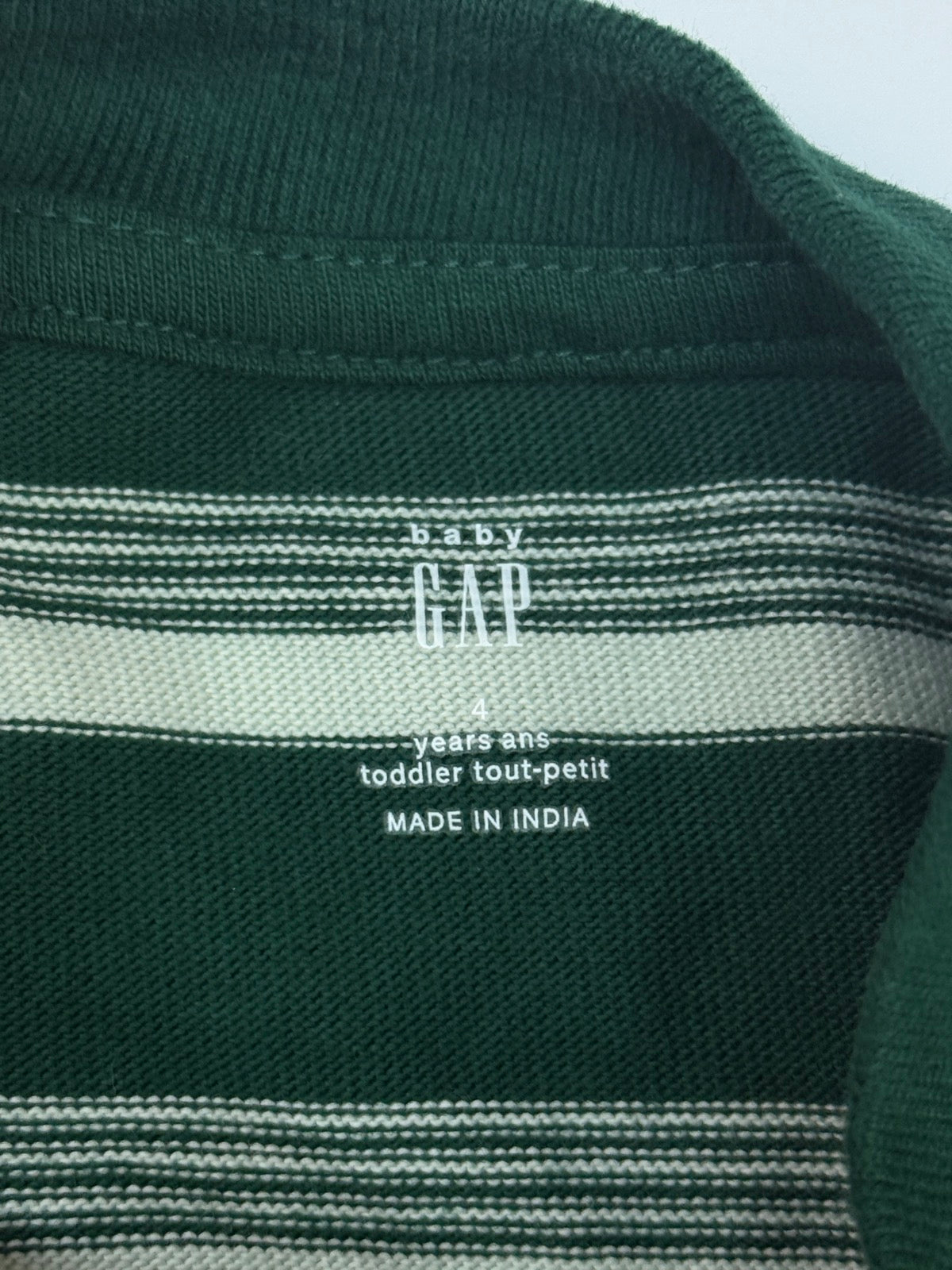 Baby Gap Green Stripe T-Shirt 4T