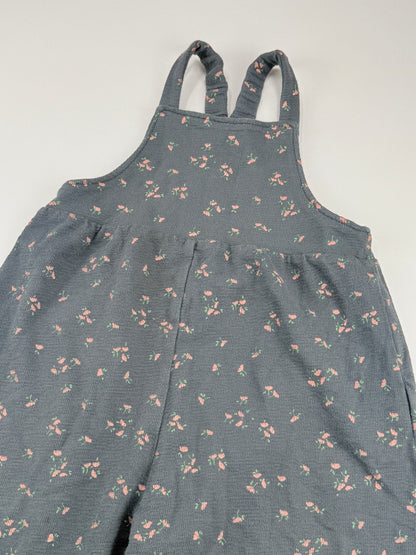 Zara Floral Gray Overalls Size 12-18M