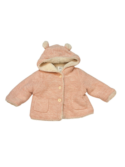 baby Gap Pink Knit Bear Ear Jacket 3-6M