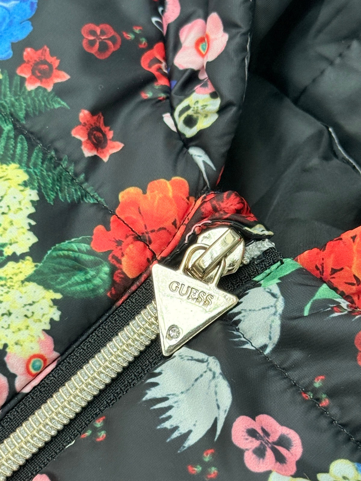 Guess Floral Print Hooded Puffer Jacket 3T