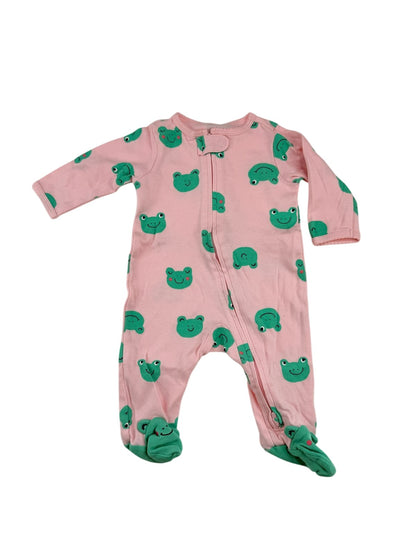 Carter's Pink Frog Zip Sleeper 3M