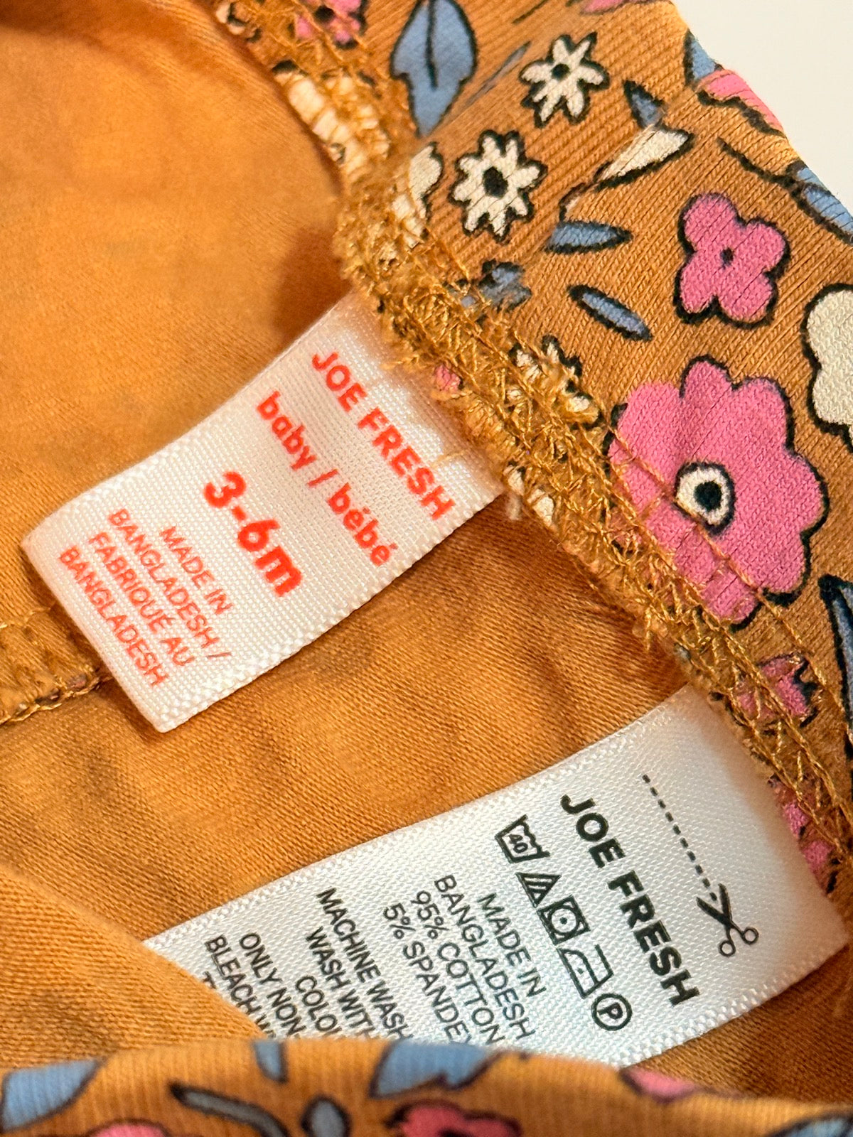 Joe Fresh Floral Brown Leggings 3-6m