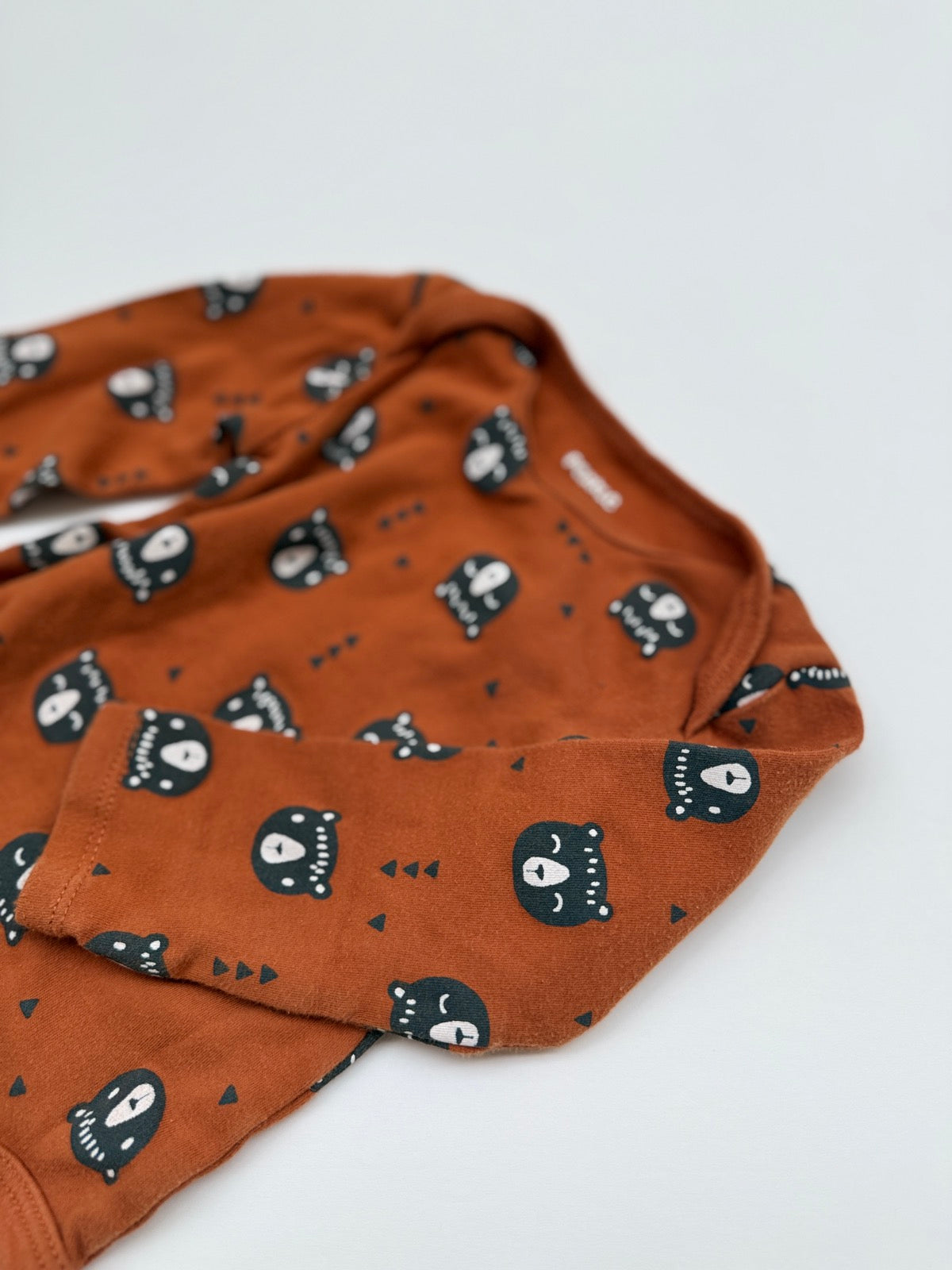 Pekkle Bear Print Long Sleeve Bodysuit 12M