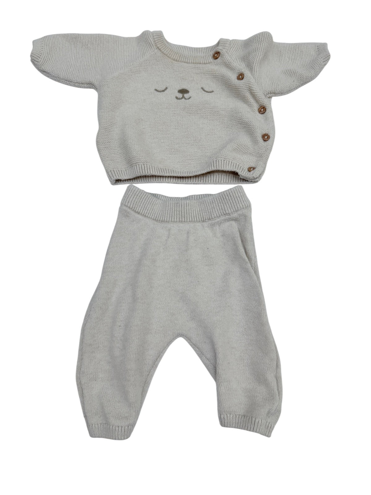 H&M Bear Face Knit Sweater Set Newborn