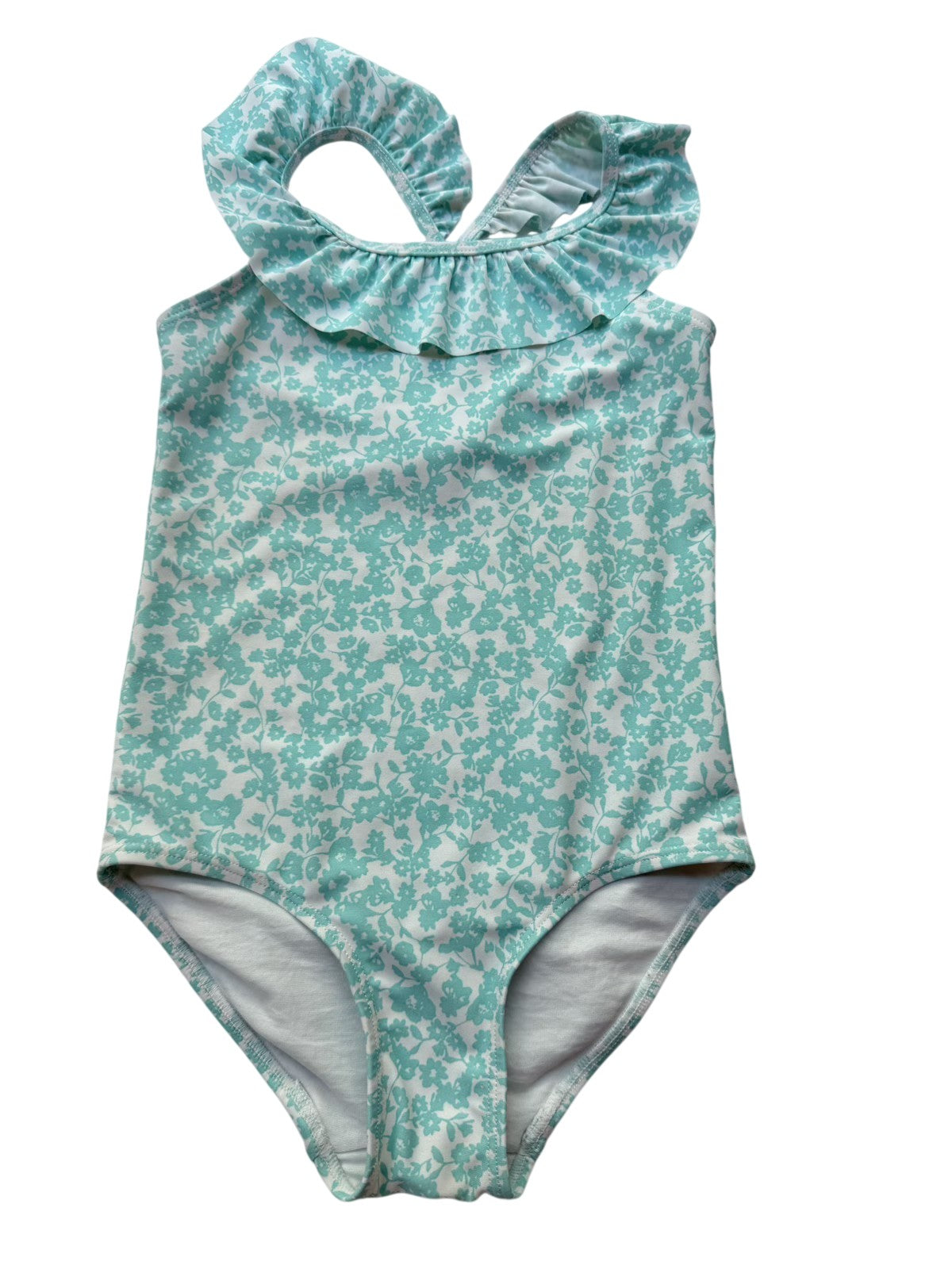 H&M Floral Ruffle One-Piece Swimsuit Size 4-6