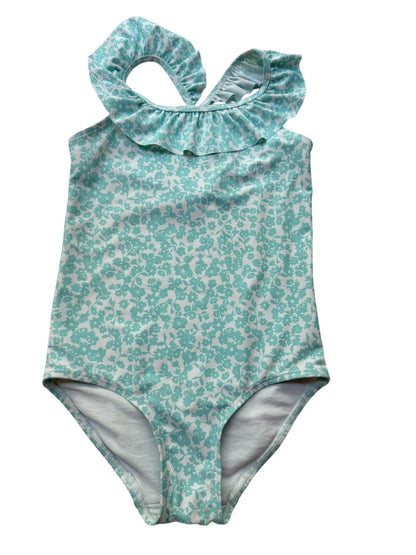 H&M Floral Ruffle One-Piece Swimsuit Size 4-6